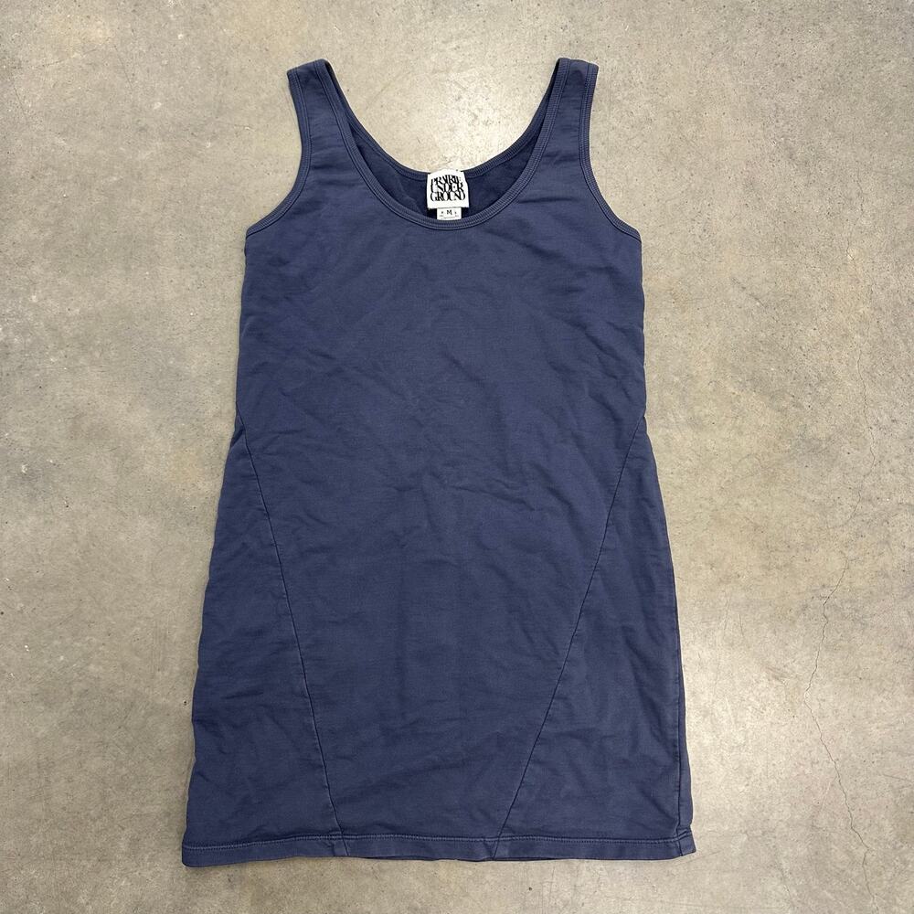Prairie Underground Organic Cotton Scoop Neck Tank Dress Blue Purple Women sz M